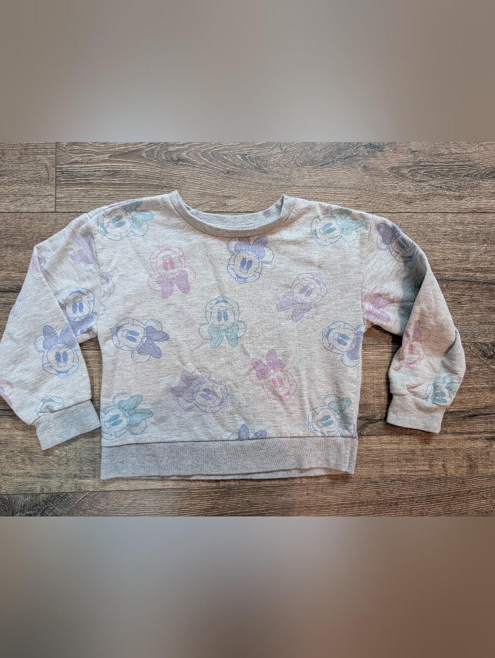 Disney Girls Small Minnie Mouse Sweatshirt  Pink Blue Purple